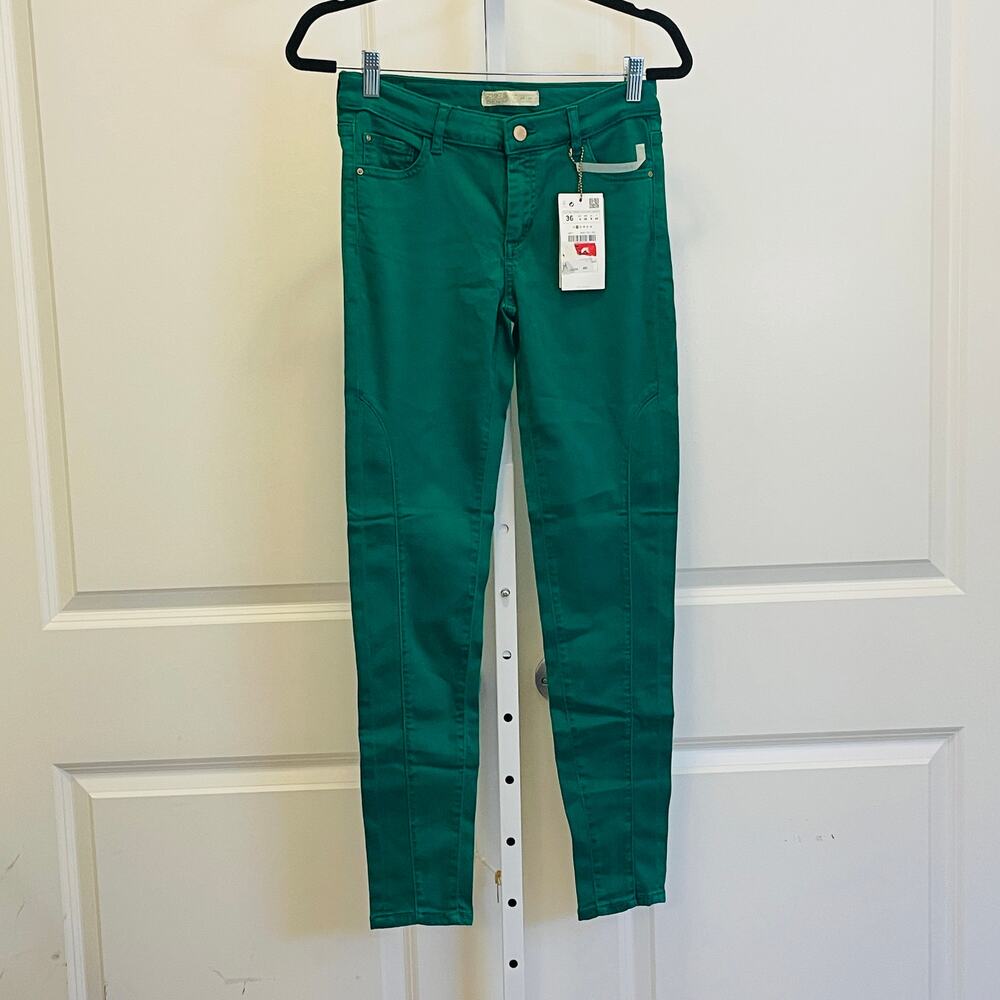 NWT Zara Z1975 Denim Jeans - Women Size 4 - Green